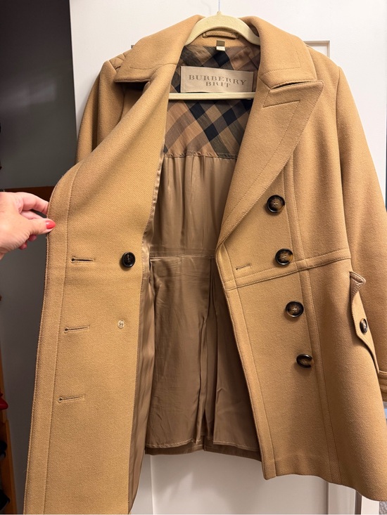 Burberry Jackets & Blazers - Burberry Brit Women’s Classic Camel Wool Cashmere Blend Peacoat Size 10